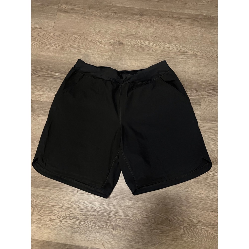 Lands End Womens Black Active Athletic Shorts Plus Size 16W Pockets Stretching